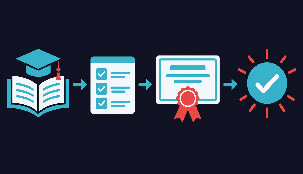 Flujo de criterios, emisión, entrega y verificación de certificados