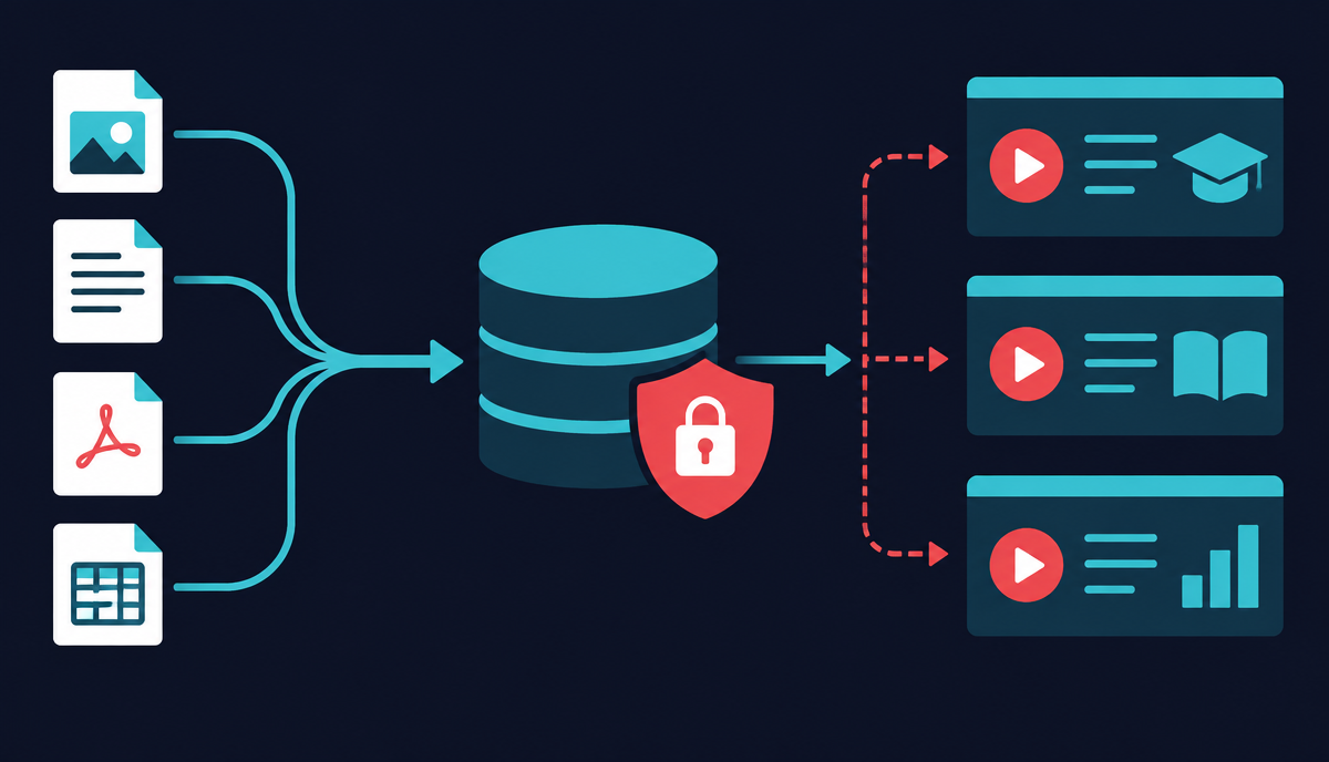 Conexión segura entre repositorio documental y cursos