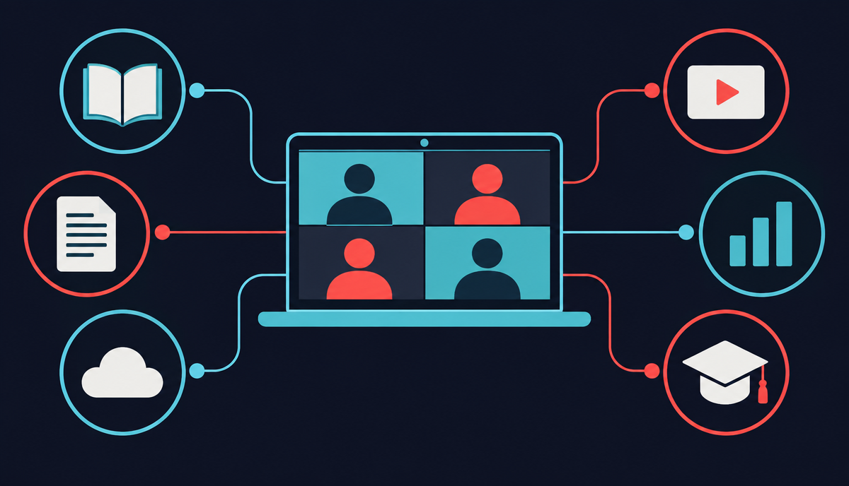Aula virtual integrada con contenidos, pizarra y seguimiento